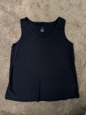 J. Jill Navy rounded V-Neck Tank Top sz Medium